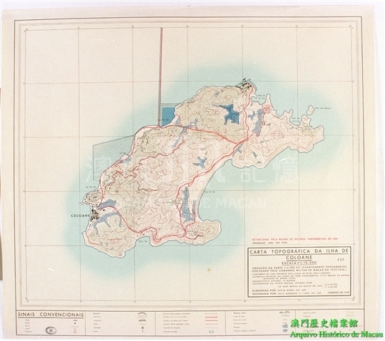 路環島地形圖 澳門記憶 路環島地形圖 澳門記憶